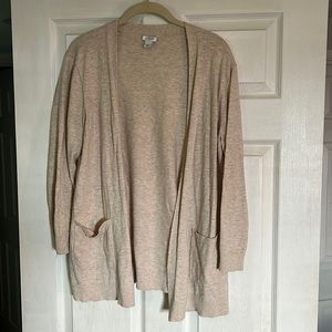 J Crew Drape Cardigan with Pockets in Cream/Beige — Size L